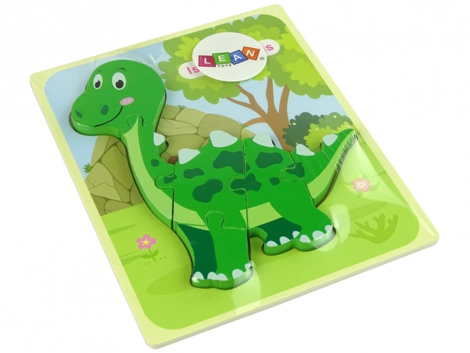 Drvene puzzle Dinosaurus Isanosaurus Tirannosaurus Zeleni