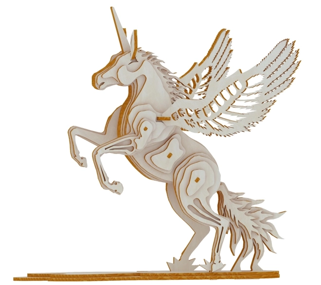 Drvene 3D puzzle Jednorog