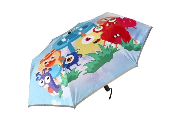 Sklopivi kišobran Čudovišta tkanina/metal 28cm plavi u vrećici