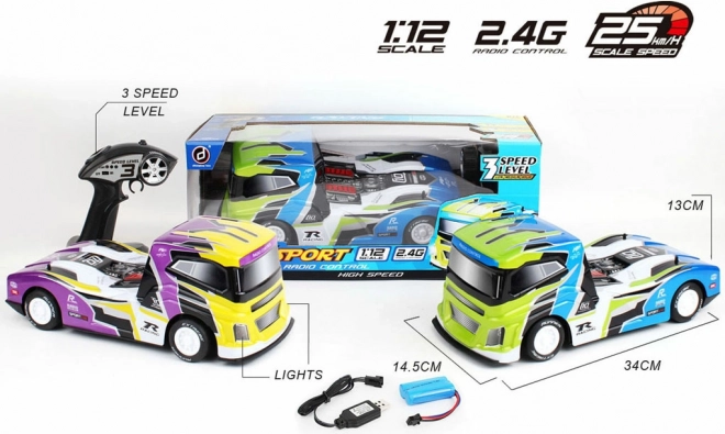R/C trkaći tegljač 1:12 s tri brzine