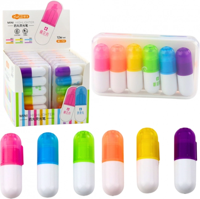 Set mini markera u futroli, intenzivne boje, 6 kom
