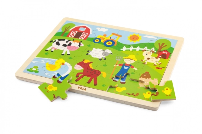 Drvene puzzle 24 dijelova - farma