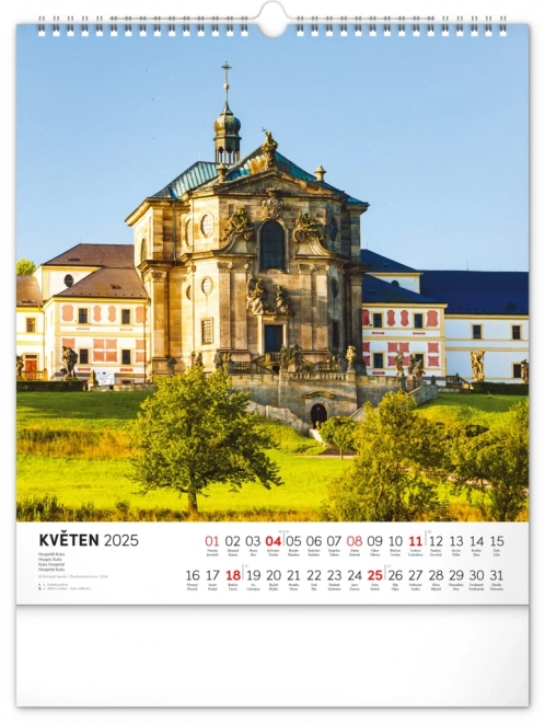 NOTIQUE Zidni kalendar Češka republika 2025, 30 x 34 cm