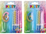 Party candle number 6 and 4 pcs of candles