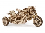 Ugears 3D puzzle motocikl sa bočnom prikolicom – mehanički drveni model