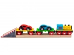Drveni teretni vlak s autima i tračnicama BIGJIGS RAIL