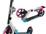 Folding scooter white‑pink‑blue with strap