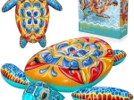 Šarena na napuhavanje kornjača s ručkama Bestway s tiskom Majolika 183x173 cm