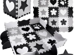 Pjenaste puzzle – kontrastna dječja podloga oblici 120 × 120 cm