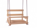 Drvena viseća ljuljačka za stan i vrt, prirodna 38 × 30 cm, nosivost 80 kg
