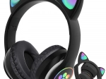 Bežične slušalice s mačjim ušima s LED pozadinskim osvjetljenjem, Bluetoothom, FM radiom i MP3