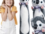 Plišani pas husky 70 cm KRUZZEL – duga mazna igračka i jastuk