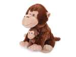 Plush monkey with baby – sitting cuddly toy