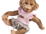Reborn majmunče beba s potpuno vinilnim tijelom 32 cm