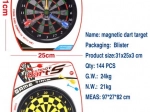 Double-sided magnetic dartboard 20 cm with 3 darts