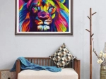 5D dijamantna mozaika – dugini lav – kreativni set za odrasle i djecu