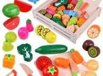 Drvena garnitura voća i povrća za rezanje za djecu