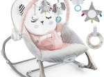 Ležaljka i njihaljka s vibracijama NUKIDO – ružičasta