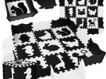 Pjenaste puzzle – kontrastna dječja podloga Životinje 120 × 120 cm