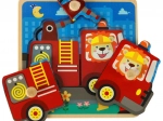 Drvene puzzle vatrogasno vozilo za djecu