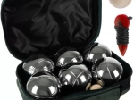 Komplet Pétanque – 6 kromiranih metalnih kugli s torbicom
