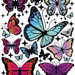 Pegle za naljepnice – dugini leptiri, veliki arak 20 × 30 cm