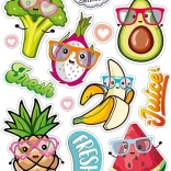 Naljepnice za peglanje Veselo voće – veliki arak 20 × 30 cm