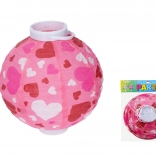 Lampion kugla 20 cm na baterije s motivom srca