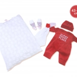 Odjeća za lutku NEW BORN 43–44 cm – 3-dijelni set s jastučićem i tješilicom