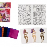 Kreativni set modna dizajnerica s folijskim slikama