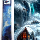 Dijamantno slikanje Koliba zimi 80x40 cm