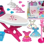 Ružičasti set za glačanje s daskom i vješalicama