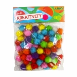 Pom pom šljokičasti 15 mm, 80 kom