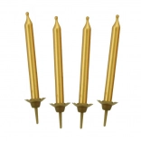 Zlatne rođendanske svjećice 5 cm GODAN (10 kom) s postoljima