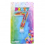 party svijeća za tortu – broj 7, crtice