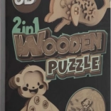 Drvene 3D puzzle 2u1 majmun i dupin