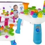 Interaktivni obrazovni stolić sa toboganom za kuglice i sorterom – plavi