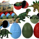 Jaje s figuricom dinosaura, 3 boje, 9 cm
