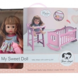 Lutka s kolijevkom i dječjim zvukovima