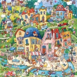 puzzle heye happy town: dobro jutro! 1000 dijelova