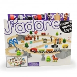 Drvena željeznička pruga s mostom i dodacima