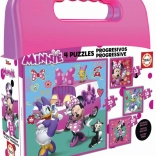 EDUCA puzzle u kovčežiću Minnie i Daisy 4u1 za djecu