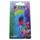 Rođendanska svijeća broj 1 u duginim bojama