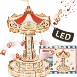 RoboTime 3D slagalica glazbene kutije – lančani vrtuljak s LED rasvjetom i melodijom