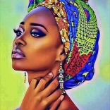 Dijamantno slikanje žena s šarenim šalom 30x40 cm