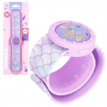 Ružičasti sat-lenjir – silikonska narukvica za djecu