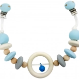 Hess viseća igračka za kolica od prirodnog drva s plavim zvončićem