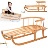 Drvene saonice s naslonom i užetom