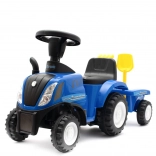 Dječinsko guralo traktor s prikolicom i alatom NEW HOLLAND plavo