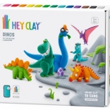 Hey Clay dinosauri – kreativni set samosušeće mase (15 čašica)